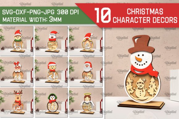 3D Christmas Characters Laser Cut Bundle – Creative Possibilities for Holiday Design