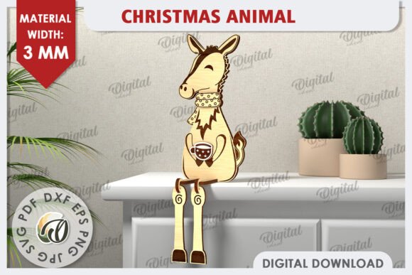 3D Christmas Donkey Laser Cut Design – A Creative Holiday Craft Solution