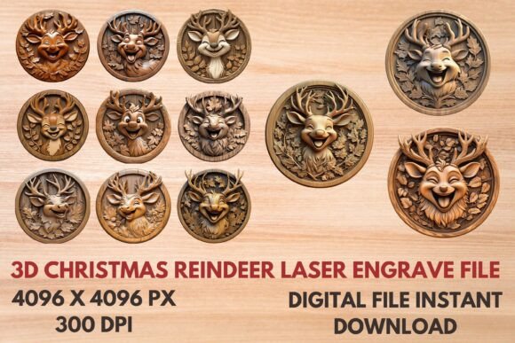 3D Christmas Reindeer Laser Engrave Files – A Creative Resource for Festive Designs