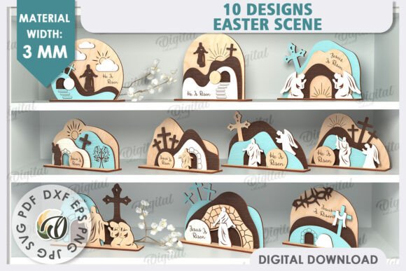3D Easter Scene Laser Cut Bundle: A Versatile Digital Resource for Creative Projects