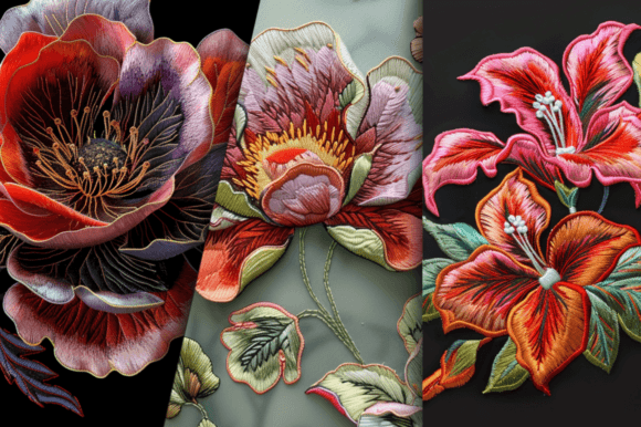 3D Embroidered Flower Digital Papers: A Creative Game-Changer for Designers and Crafters