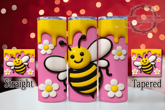 3D Inflated Pink Bee Pollinator Tumbler for Creative Drinkware Projects