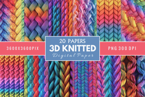 3D Knitted Digital Paper Bundle: Elevate Your Creative Projects