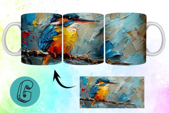3D Oil Paint Cute Bird Mug Wrap 10: A Creative Tool for DIY Enthusiasts and Beyond