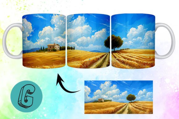 3D Oil Paint Landscape Mug Wrap 15
