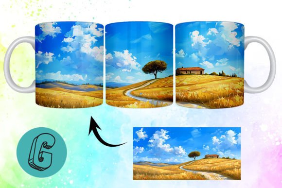 3D Oil Paint Landscape Mug Wrap 18
