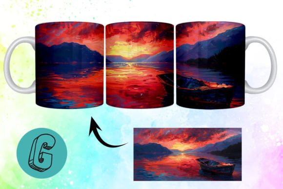 3D Oil Paint Lonely Boat Mug Wrap 02 – A Creative Tool for Real-World Projects