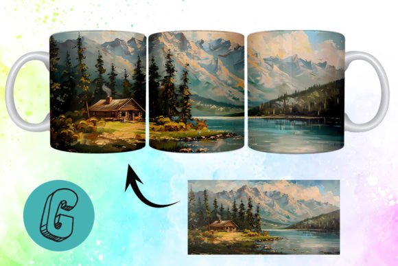 3D Oil Paint Vintage Sence Mug Wrap 15 – A Creative Digital Resource for Artists and DIY Enthusiasts