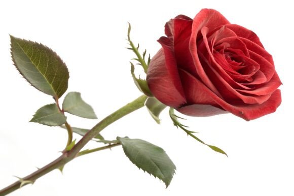 3D Realistic Red Rose Flower Isolated