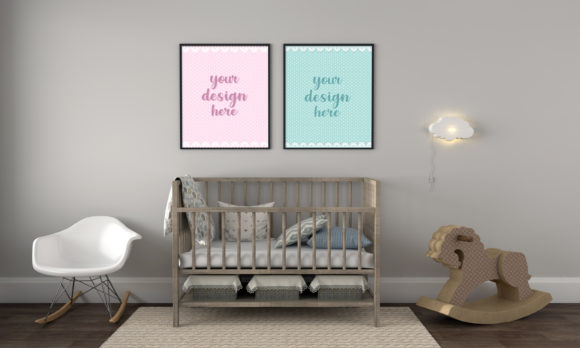 3D Rendering Room for Kids Empty Frame