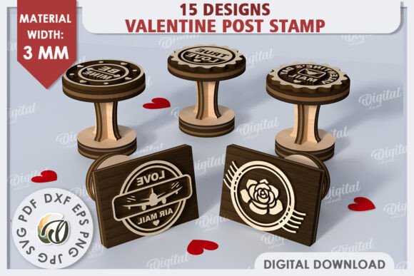 3D Valentine Stamps Laser Cut Bundle: A Creative Digital Kit for Crafting and Design