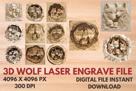 3D Wolf Laser Engrave File: A Versatile Design Tool for Creative Projects