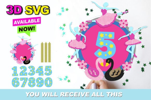 Ballerinas and Swans Cake Topper 3D SVG: A Creative Tool for Craft Enthusiasts