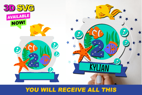 Fish Bowl Cake Topper 3D SVG – A Creative Addition to Your Crafting Projects