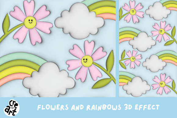 Flowers and Rainbows 3D Effect: A Creative Tool for Vibrant Designs