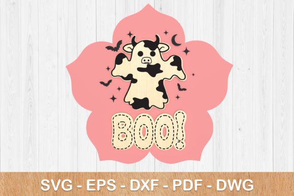 Halloween Cow Boo Welcome Sign 3D SVG: A Spooky and Stylish Addition to Modern Design