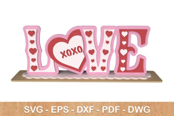 LOVE Valentine 3D Sign Laser Cut – Creative Possibilities for Every Occasion