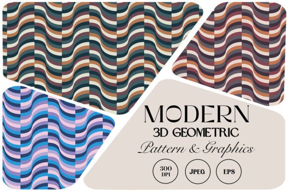 Modern 3D Wavy Geometric Pattern: Elevate Your Design Projects