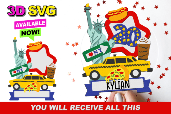 New York Cake Topper 3D SVG Collection